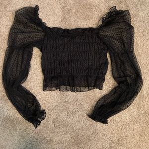 Black Tube Top with Sleeves